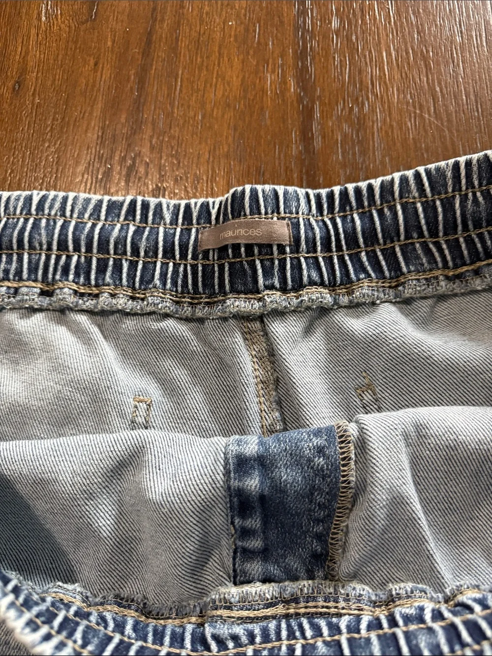 Maurices Light and Dark Blue Denim Skirt